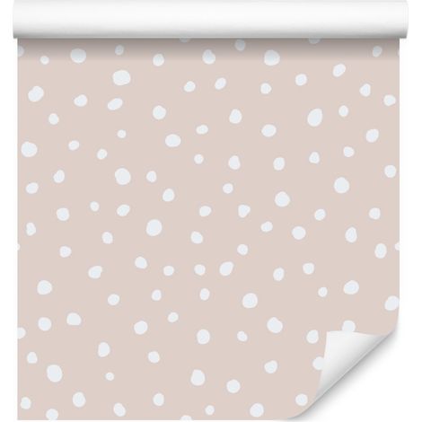 Papier peint à pois blancs abstraits pour salon et chambre 50x1000 cm (1/5)