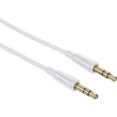 Klinken-Kabel 3,5mm Flexi-Slim 0,5m Weiß