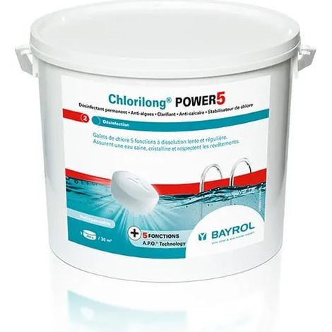Chlorilong power 5 Kieselsteine, Tabs 250g,10Kg Bayrol.