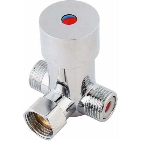 Mitigeur thermostatique en laiton massif G1/2 mitigeur eau froide chaude vanne de dérivation de douche contrôle de température pour salle de bain système de douche à capteur automatique (1/5)