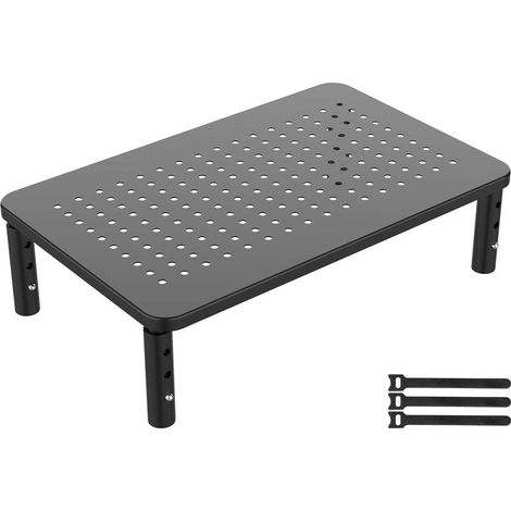 Rehausseur Écran PC Bureau, Hauteur Réglable Élévateur Écran PC 3 Hauteurs, pour Moniteur, Ordinateur Portable & Imprimante, Charge Max. 20 kg (1/5)