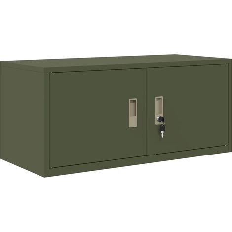 Aufbewahrungsschrank Olive Grün 90 x 40 x 40 cm Stahl vidaXL