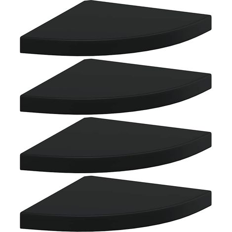Maison Exclusive - Eck-Schweberegale 4 Stk. Schwarz 35x35x3,8 cm