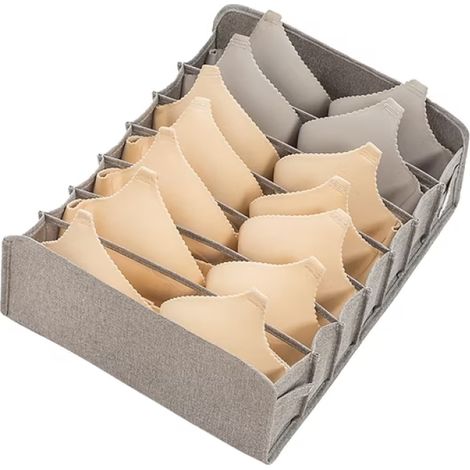 Boîte de rangement pour sous-vêtements pliable en maille colorée Irovami, grise