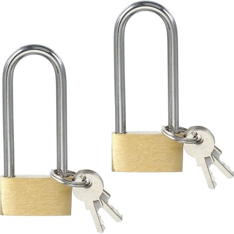 2 pièces Cadenas en laiton massif 2,4" Cadenas à anse longue (1/5)