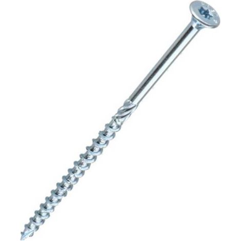 100 Vis De Construction À Tête Fraisée Cs 06260 - 6X260 mm T30 Zingué Blanc - D-Work