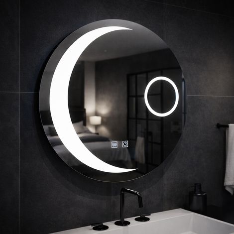 Miroir LED Rond 70cm Orbis Touch Systeme Desembuage Gradable (1/5)