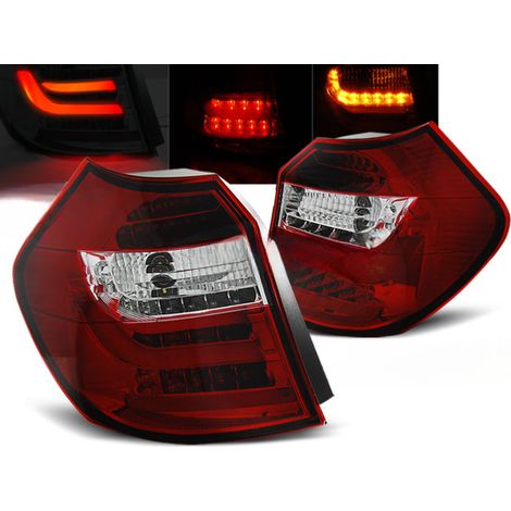 Paire de feux arriere BMW serie 1 E81/E87 de 2004 a 08/2007 LED BAR rouge et blanc