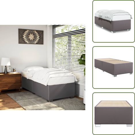 Bettgestell Grau 80x200 cm Kunstleder - Bettgestell - Bettgestelle - Bett - Betten (1/5)
