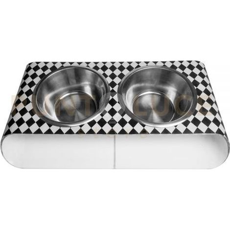 PORTACIOTOLE DOPPIO GRANDE PET BIANCO E NERO