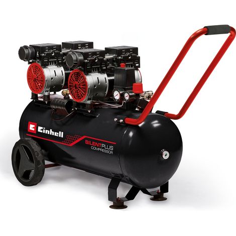 Einhell Compresseur Silencieux TE-AC 50 Silent (1500 W, Max. 8 bar, Cuve 50L , 270 L/min, 54dB, moteur sans huile ni entretien)