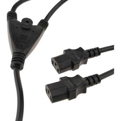 Cable d"alimentation IEC-60320 1,8 m (Schuko-M/2xC13) (1/4)