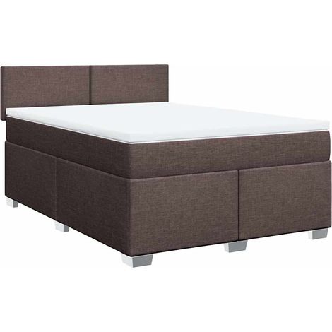 Giroletto a Molle con Materasso Marrone Scuro 140x190cm Tessuto vidaXL (1/5)