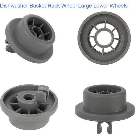 Lot de 4 roulettes pivotantes pour panier inférieur de lave-vaisselle Bosch, Neff et Siemens 165314 420198 AP2802428 PS3439123-Chrom (1/5)