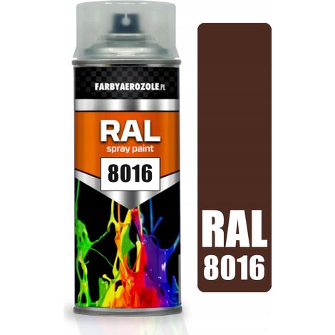 Vernice spray acrilica RAL 8016 marrone mogano lucida 400 ml (1/2)