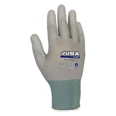 PU2000G/7 GUANTE NYLON PALMA RECUBIERTA DE POLIURETANO CON PUÃ‘O COLOR GRIS - JUBA