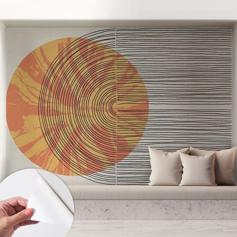 Carta da parati autoadesiva - Fotomurale adesivo - design elegante - stile moderno - Cerchio con linee 208x146 cm (1/5)