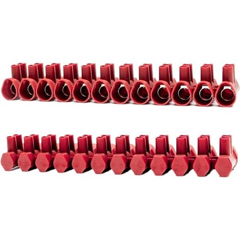 2 Pack 35mm Electrical Terminal Blocks Terminal Connection Barriers Quick Connector Fixing Terminal for Electrical Cable 35mm Bulk Plug 12 Pole (1/5)