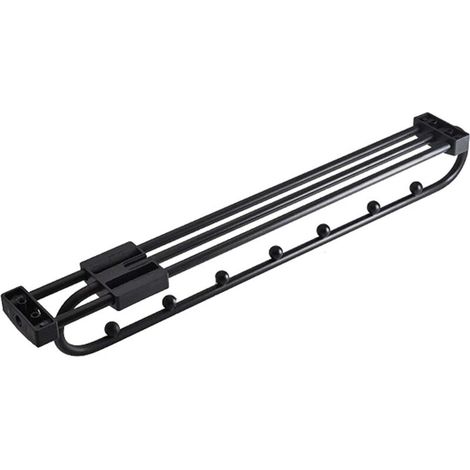 Tringle de placard extensible réglable,Y03 noir - 14 pouces (6 perles)， Rail de suspension de garde-robe pour suspendre des vêtements, Rail d'extension, organisateur de rangement (1/5)