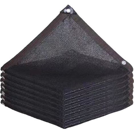 Toile d'ombrage pour plantes de jardin - 2 x 1 m - Noir - Protection solaire - Bache en maille avec illets - Auvent pare-soleil pour pergola extérieure, patio, fleurs, pelouse, chenil, poulai (1/4)