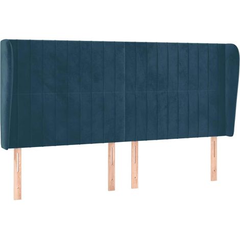 Maison Exclusive - Cabecero con orejas de terciopelo azul oscuro (1/5)