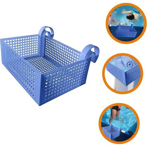 Pool storage basket - Hanging plastic storage basket - Portable storage box for storage supplies, blue (1/5)