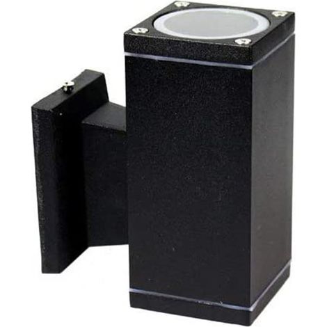 Applique a parete per esterno giardino ip55 lampada luce da muro moderna quadrata portalampada per 1 faretto gu10 nero