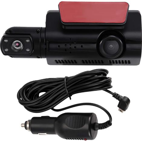 Cámara de salpicadero de 3,0 pulgadas para coches, 1080P, 2 lentes, cámara frontal, grabadora de vídeo DVR, caja negra, cámara interior para vehículos (1/5)