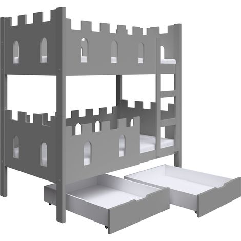 Selsey Castelo - Lit superposé avec matelas - 75x180 cm - Gris (1/5)