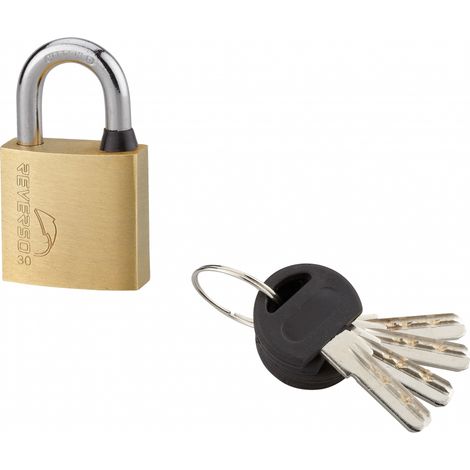 THIRARD - Cadenas à clé Reverso, laiton, extérieur, anse acier, 30mm, 4 clés - THIRARD (1/2)