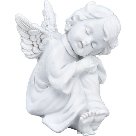 Statuette Chérubin en Résine Synthétique, Style Mignon, Figurine Blanche pour Décoration de Fête (1/5)