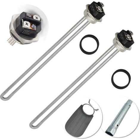Élément chauffant pour chauffe-eau (lot de 2), 4500 W 240 V, avec clé, kit de remplacement universel pour chauffe-eau électrique. (1/5)
