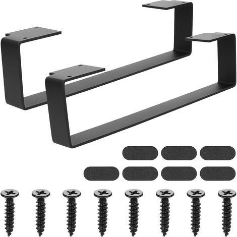 2 Pcs Pied de Table Metal, Pied de Bureau, Pieds de Table a Manger, Pieds de Meubles de Métal pour Plan de Travail Maison Bureau Salle à Manger Tables Canapé, Noirs (L40 x W5,3 x H9,5 cm) (1/5)