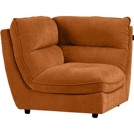 Angle moelleux pour canapé modulable tissu doux terracotta - CHARLES (1/5)