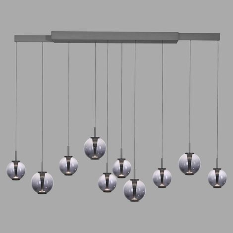Lampe suspendue Pure E-Infinty Gris mystique avec verre fumé - 2221-15