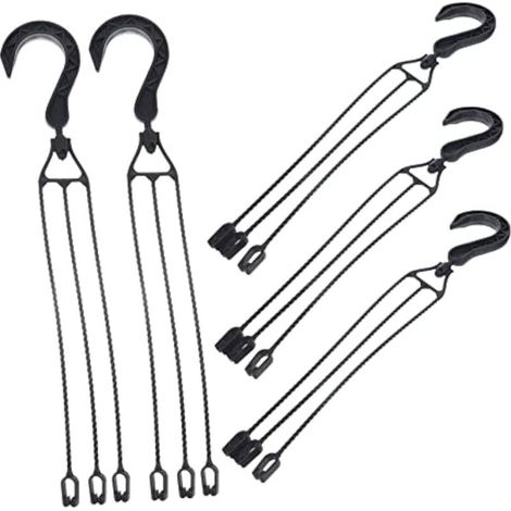 Lot de 5 Crochets Muraux en Plastique Noir pour Pots de Fleurs Suspendus, 40 cm, Rotation 360°, Idéal Jardin, Balcon et Terrasse (1/5)