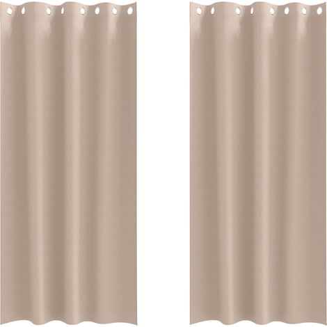 Maison Exclusive - Cortinas Opacas con Anillas 2 pcs Taupé 245 x