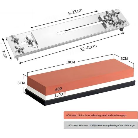Support pour pierre d'affûtage professionnel en acier inoxydable 304, pour évier de cuisine, (avec pierres à aiguiser de grain 600/1500) (1/5)
