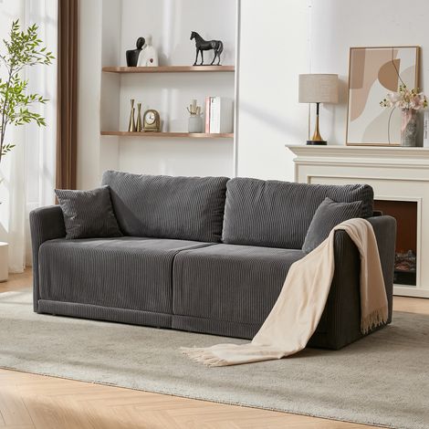 Divano in tessuto minimalista moderno con trasformazione multifunzionale – Divano letto confortevole per soggiorno, uffici e studi, divano letto doppio pieghevole per piccoli appartamenti (1/5)