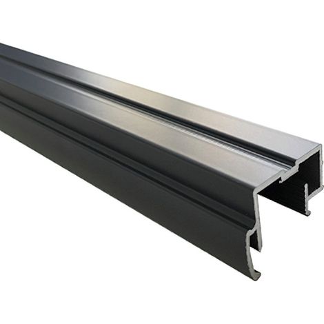 Profilé poignée aluminium Styldoor pour portes de placard coulissant d'ép. 19mm, gris ardoise, longueur 2.55m HOMEWELL