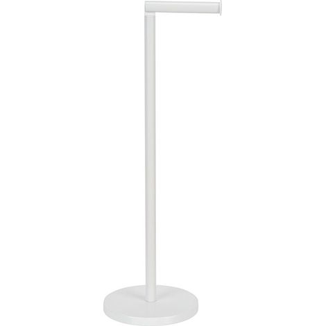Wenko Porte-papier toilette sur pied 2 en 1 blanc métal support 4 rouleaux design minimaliste 21x55x17 cm (1/5)