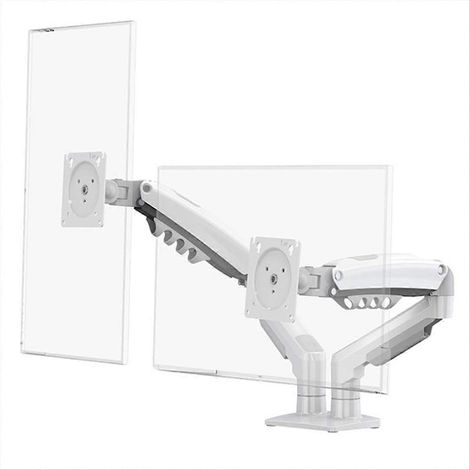 F160 Federbelasteter Desktop-Monitorarm, Doppelmonitorhalterung für 17-27-Zoll-Bildschirme, Gelenkarm, Tragfähigkeit 2-9 kg (1/5)