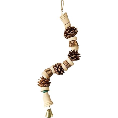 Giocattoli da masticare con noci e ananas, scala per arrampicarsi sul tronco d'albero, accessori paesaggistici in legno naturale (1/5)