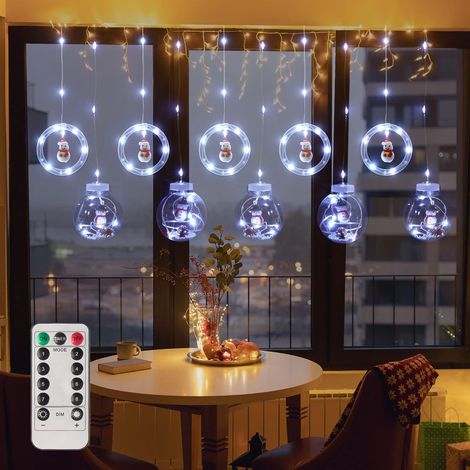 Guirlande rideau lumineuse fenêtre de Noël LED, télécommande et minuterie, USB 3 m multicolore (1/5)