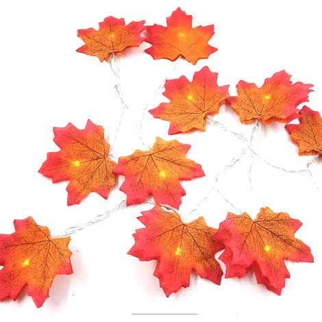 Guirlande lumineuse féérique en forme de feuille d'érable, étanche, pour la décoration de Thanksgiving et d'Halloween (1/5)