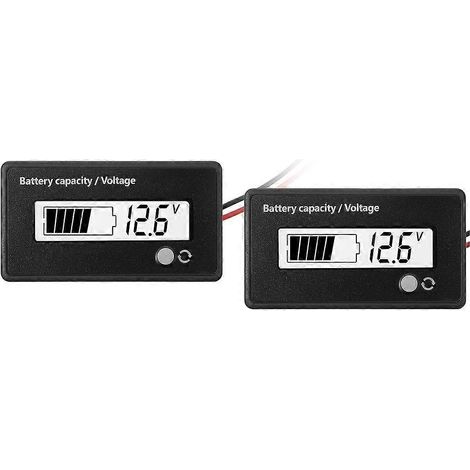 Bleiakku 12V 24V 36V 48V Golfwagen-Batterieanzeige Spannungsmesser, Lithium-Ionen-Akku-Kapazitätsmonitor (Weiß) (1/5)