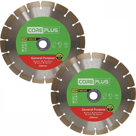 CorePlus General Purpose Diamond Brazed Blade 230mm TWIN PACK CORDBTT12230