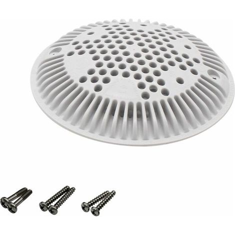 Grille bonde de fond ronde bombée avec vis pour piscine - Diam 19,5 cm - Blanc - WGX1048E - Hayward (1/5)