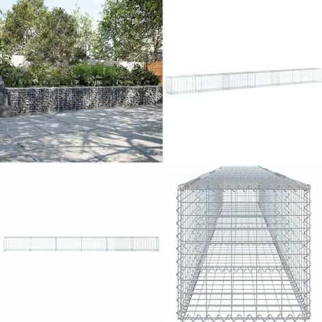 vidaXL Panier gabion avec couvercle 600x50x50 cm fer galvanisé (1/5)