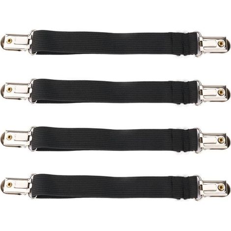 4Pcs Attaches Drap de Lit Housse Matelas Canapé Réglable Sangle Housse de Maintient Tendeur Draps Bretelles Noir-Ywey (1/4)
